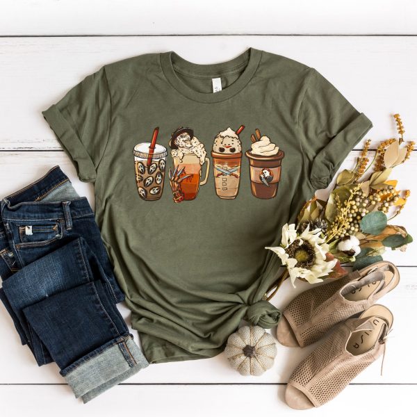 Horror Coffee Pumpkin Spice Latte Fall Squad Shirt