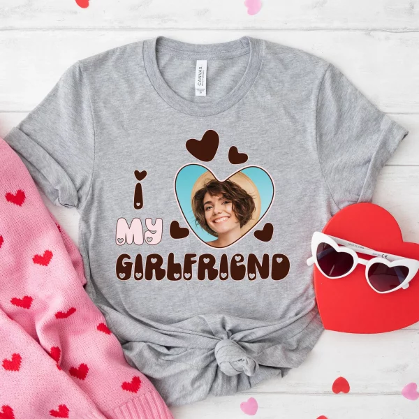 I Love My Girlfriend Valentines Heart Boyfriend Shirt