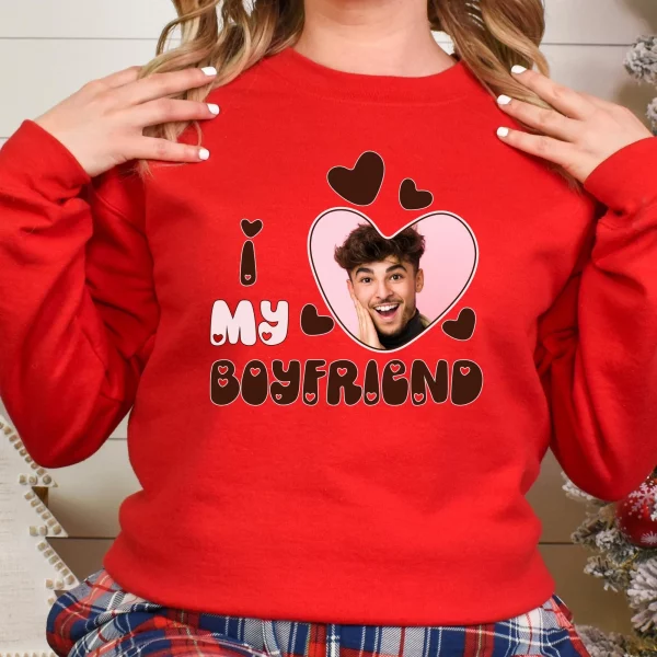 I Love My Girlfriend Valentines Heart Boyfriend Shirt