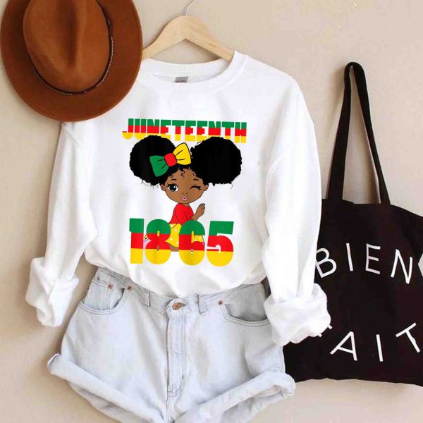 Juneteenth Celebrating 1865 Black Girl Kids Toodlers T Shirt