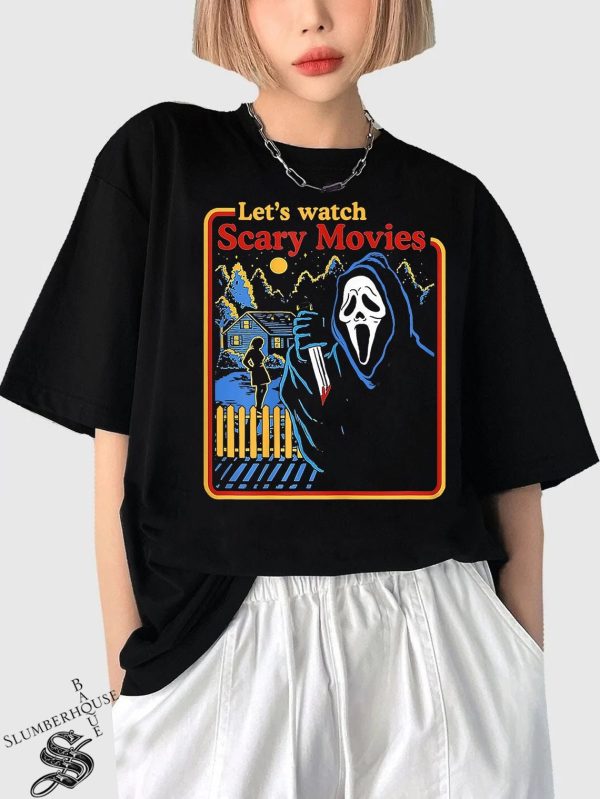 Let’s Watch Scary Movies Scream Funny Halloween Shirt