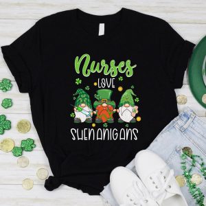 Nurses Love Shenanigans Funny Gnomes Nurse St Patricks Day Shirt 3