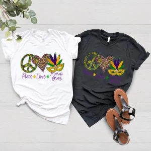 Peace Love Mardi Gras Fat Tuesday Shirt 4