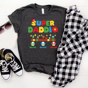 Personalized Super Daddio Game Custom Kids Name Shirt 3