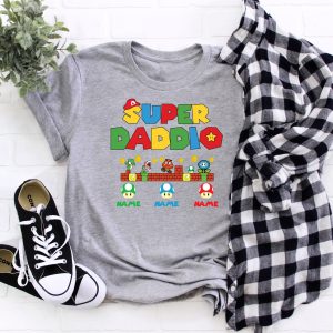 Personalized Super Daddio Game Custom Kids Name Shirt 4