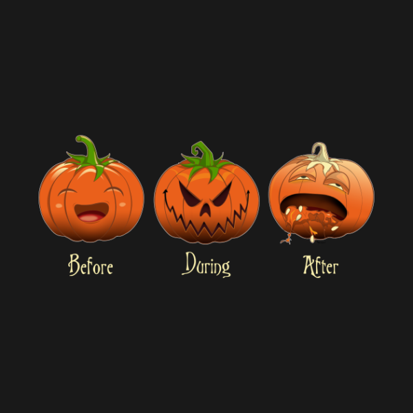 Before During After Halloween Time T-shirt