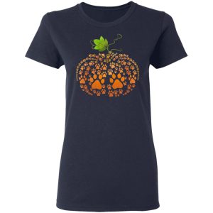 Cat Paw Print Pumpkin Halloween T Shirts 3