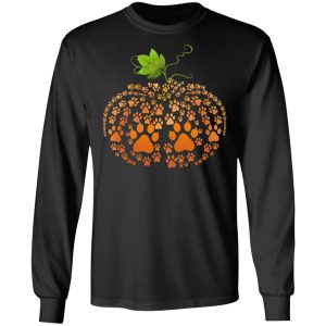 Cat Paw Print Pumpkin Halloween T Shirts 5