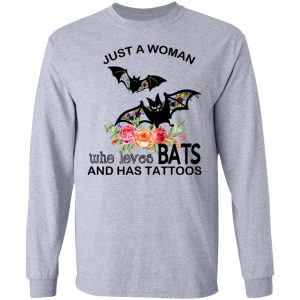 Just A Woman Who Loves Bats And Has Tattoos T Shirts Hoodies Long Sleeve 2