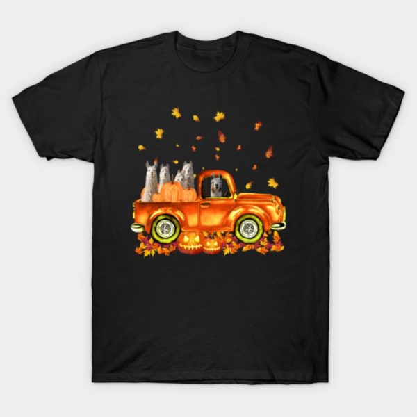 Llama Pumpkin Car Autumne Halloween T-Shirt