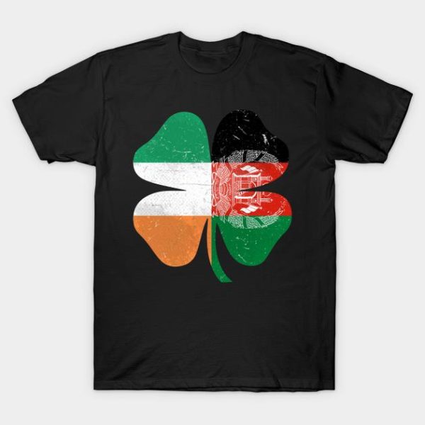 St. Patrick’s Day Clover Ireland Afghanistan flag t-shirt