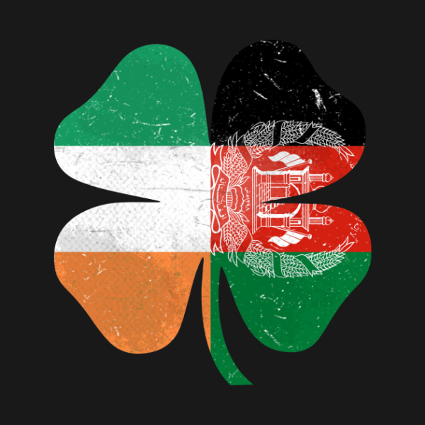 St. Patrick’s Day Clover Ireland Afghanistan flag t-shirt