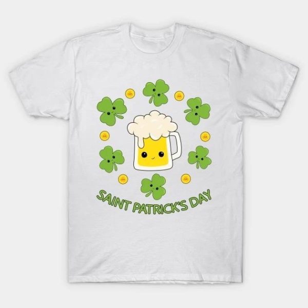 St. Patrick’s Day Saint Patrick’s Day beer and shamrocks T-shirt