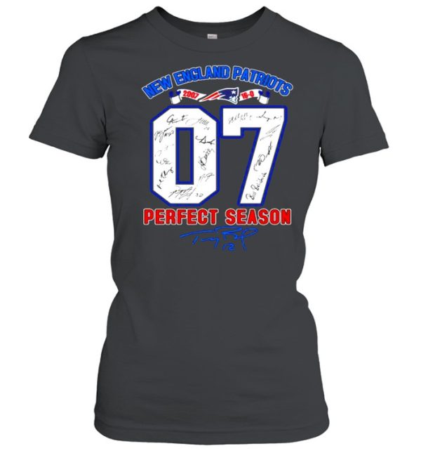 07 New England Patriots perfect season Tom Brady signature shirt