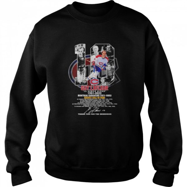 10 Guy Lafleur 1951 2022 Montreal Canadiens Hockey Hall of Fame shirt