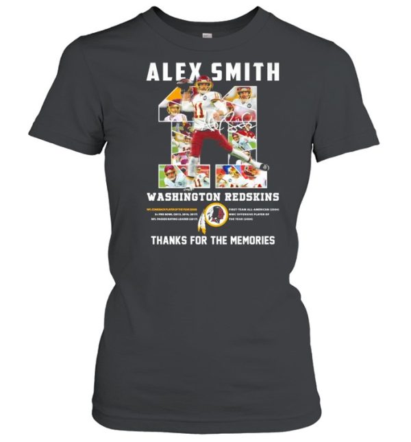 11 Alex Smith Washington Redskins Thank You For The Memories Signature Shirt