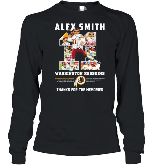 11 Alex Smith Washington Redskins Thank You For The Memories Signature Shirt