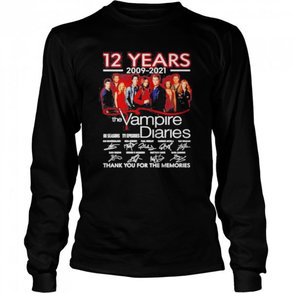 13 years 2009 2022 the Vampire Diaries 8 season 171 episodes thank you for the memories shirt