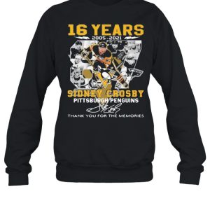 16 Years 2005 2021 Sidney Crosby Pittsburgh Penguins Thank You For The Memories Signature Shirt 4