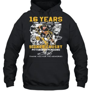 16 Years 2005 2021 Sidney Crosby Pittsburgh Penguins Thank You For The Memories Signature Shirt 5