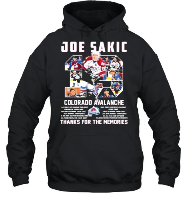 19 Joe Sakic Colorado Avalanche Thank You For The Memories Signature Shirt