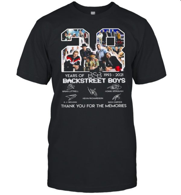 28 Years Of BSB 1993 2021 Backstreet Boys Thank You For The Memories Shirt