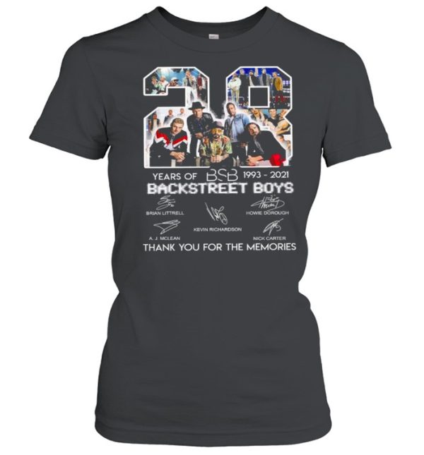 28 Years Of BSB 1993 2021 Backstreet Boys Thank You For The Memories Shirt