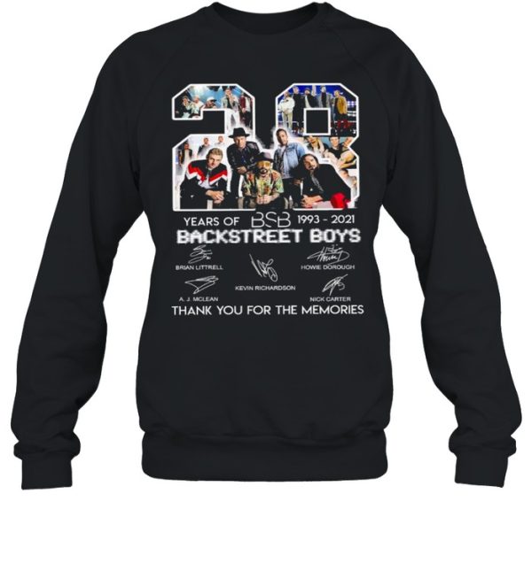 28 Years Of BSB 1993 2021 Backstreet Boys Thank You For The Memories Shirt