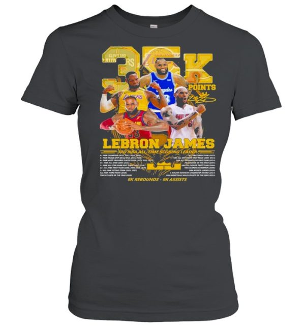 35k Points Lebron James 3rd Nba All Time Scoring Leader 9k Rebounds 9k Assists Shirt