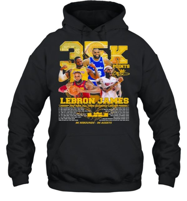 35k Points Lebron James 3rd Nba All Time Scoring Leader 9k Rebounds 9k Assists Shirt