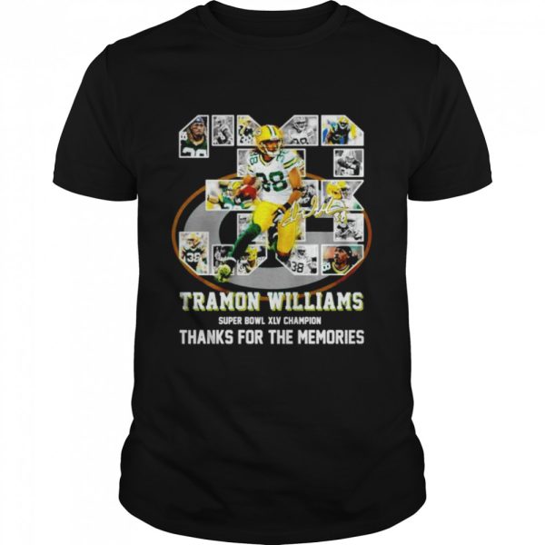 38 Tramon Williams super bowl XLV champion thanks for the memories shirt