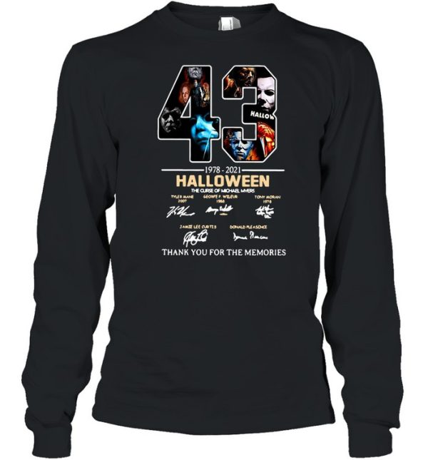 43 1978-2021 Halloween The Curse Of Michael Myers Signature Thank You For The Memories T-shirt