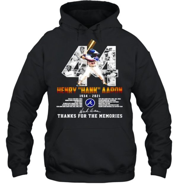 44 Henry Hank Aaron 1934 2021 thank you for the memories signature shirt