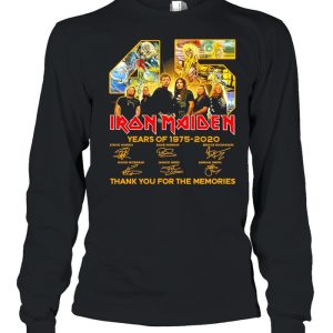 45 Iron Maiden Years Of 1975 2020 Signatures Thank You For The Memories Shirt 3