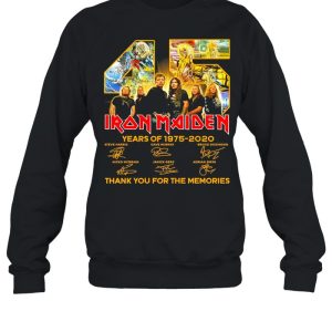 45 Iron Maiden Years Of 1975 2020 Signatures Thank You For The Memories Shirt 4