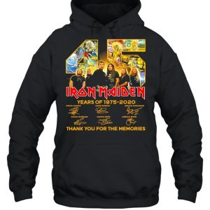 45 Iron Maiden Years Of 1975 2020 Signatures Thank You For The Memories Shirt 5