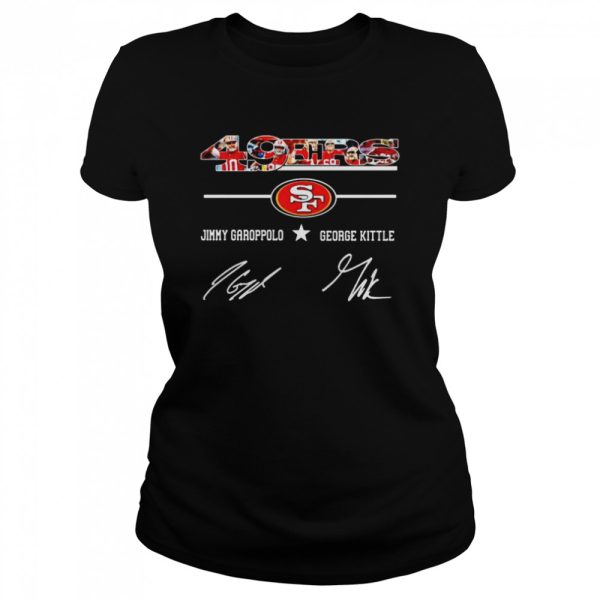 49ers best players Jimmy Garoppolo and George Kittle signatures shirt