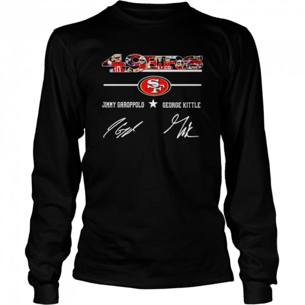 49ers best players Jimmy Garoppolo and George Kittle signatures shirt