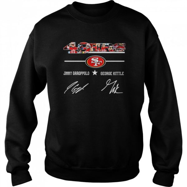 49ers best players Jimmy Garoppolo and George Kittle signatures shirt