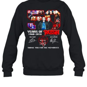 50 Years Of 1968 2018 Rush Signatures Thank You For The Memories Shirt 4