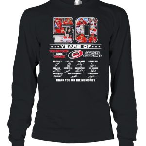 50 Years Of The greatest NHL Teams Carolina Hurricanes Signatures Thank You For The Memories Shirt 3