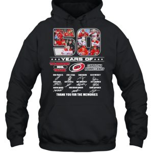 50 Years Of The greatest NHL Teams Carolina Hurricanes Signatures Thank You For The Memories Shirt 5