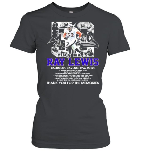 52 Ray Lewis Baltimore Ravens 1996 2012 Thank You For The Memories Shirt