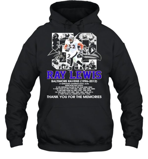 52 Ray Lewis Baltimore Ravens 1996 2012 Thank You For The Memories Shirt