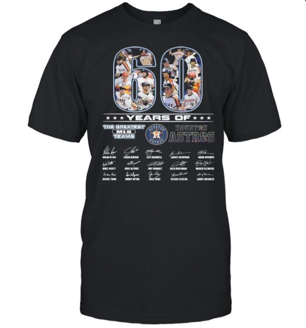 60 Years Of The Greatest MLB Teams Houston Astros Signatures Shirt