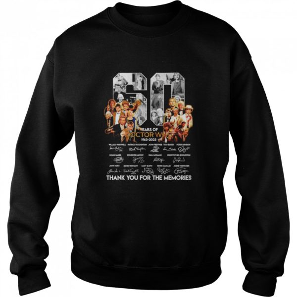 60 years of Doctor Who 1963 2023 thank you for the memories shirt