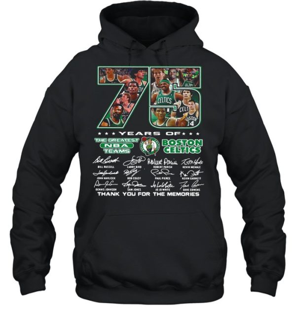 75 Years Of The Greatest NBA Teams Boston Celtics Thank You For The Memories Signature shirt