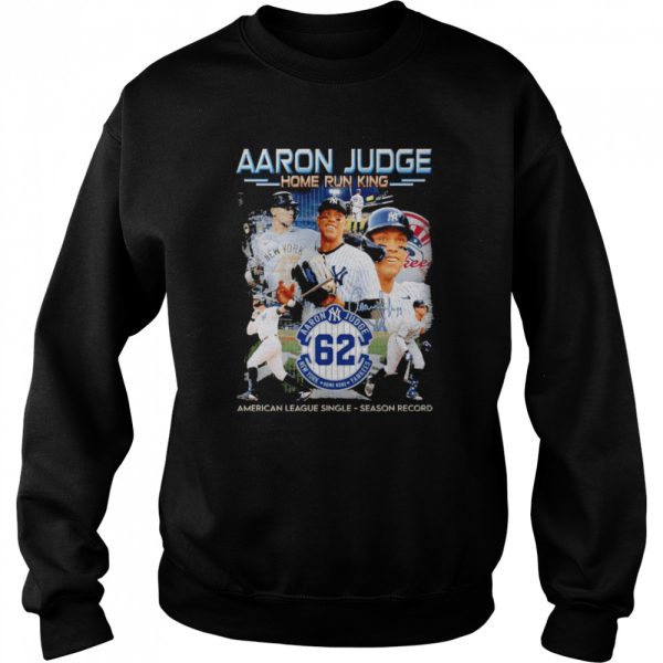 Aaron Judge 62 Yankees home run king American league single season record signature shirt