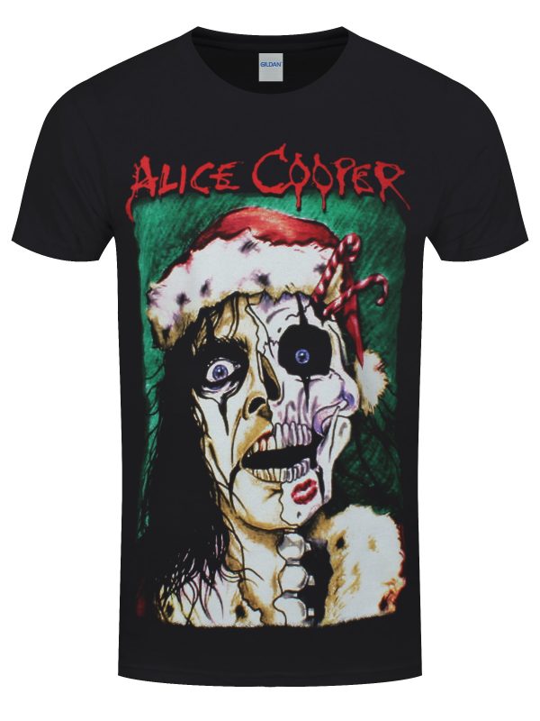 Alice Cooper Christmas Card Men’s Black T-Shirt