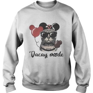 Cat with Mickey Mouse ears vacay mode shirt 3